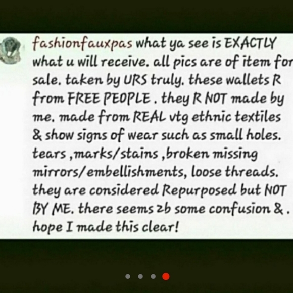 🌎👽 Free People Boho Embroidered Repurposed vtg banjara hippie Wallet card case - Picture 16 of 16